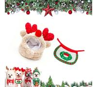 Adorable Christmas Tree Pom-Pom Hat, Dog Santa Hat, Christmas Tree Hat for Pets, Adjustable Cat Dog Christmas Collar, Dogs and Cats Christmas Costumes (Style-D,Medium)
