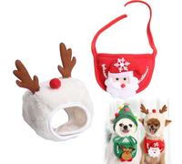 Adorable Christmas Tree Pom-Pom Hat for Dogs, Adjustable Dog Christmas Hat Santa Hats, Green Velvet Headdress Funny Soft PetHat (C,Large)