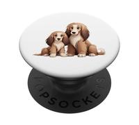 Adorable Cocker Spaniel Mamá y Cachorro Perros PopSockets PopGrip Adhesivo