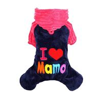 Adorable colección de ropa para mascotas, camisetas estampadas para perros con texto en inglés "I Love Mama/Papa", trajes de disfraz de conejo de muñeco de nieve, ropa de algodón suave y transpirable