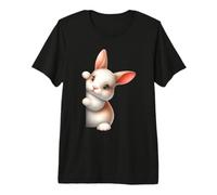 Adorable Conejito bebé Mirando Curioso Conejo Arte Camiseta Premium
