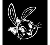 Adorable conejito de Pascua con lazo lindo y alegre. Calcomanías de tallado fino 42x45.5cm No se cae Blanco