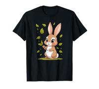 Adorable Conejo de Pascua con Hojas de otoño Que Caen Camiseta