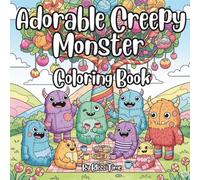 Adorable Creepy Monster Coloring Book: Kawaii, Spooky & Cute Creatures to Color for Kids and Adults (Easy-Happy Coloring Book)