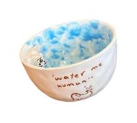 Adorable cuenco de cerámica con sello de 12,7 cm de capacidad, apto para horno, para bebés, adultos, comidas diarias, apto para lavavajillas, apto para lavavajillas