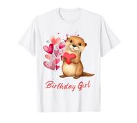 Adorable cumpleaños niña Nutria visón Lindo para niñas pequeñas Camiseta