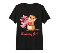 Adorable cumpleaños niña Nutria visón Lindo para niñas pequeñas Camiseta Premium