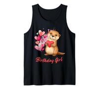 Adorable cumpleaños niña Nutria visón Lindo para niñas pequeñas Camiseta sin Mangas