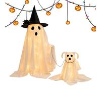 Adorable Decoración De Fantasmas Fantasma Iluminado Paseando Perro Casa