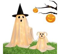 Adorable Decoración De Fantasmas Fantasma Iluminado Paseando Perro Casa