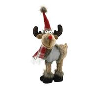 Adorable decoración de reno de peluche - decoración de mesa en forma de reno, juguete de peluche suave | Figura de vacaciones rústica, decoración de mesa de reno, para sofá, chimenea, oficina, estante