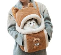 Adorable Design Cat Carrier Backpack, Sturdy Pet Bag Carrier, Winter Cat Backpack Carrier, Small Pet Travel Backpack for Cold Weather, Travels, Outdoor, Interior, Brown, Blue Color