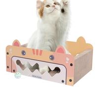 Adorable Design Catnip Toy, Indoor Cat Scratcher, Corrugated Cat Scratcher, Decorative Cat Scratch House 45x29.5x21cm for Pets, Home Decoration, Indoor, Brown Colors