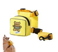 Adorable Design Dog Harness, Pet Hiking Harness with Traction Rope, Cartoon Dog Harness Backpack Set, Adjustable Dog Leashes 125g for Travel, Outdoor, Park, Camping, Purple, Yellow, Green Color