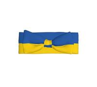 Adorable diadema con lazo para bebé con estampado de bandera de Ucrania, suave, elástica y agradable al tacto para recién nacidos y niños pequeños
