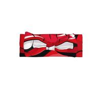 Adorable diadema con lazo para bebé con estampado de labios rojos, suave, elástica y agradable al tacto para recién nacidos y niños pequeños