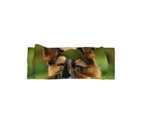 Adorable diadema con lazo para bebé con estampado de pastor alemán feliz, suave, elástica y agradable al tacto para recién nacidos y niños pequeños