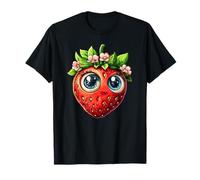 Adorable dije de flor de fresa de ojos grandes Camiseta