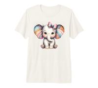 Adorable diseño de Becerro de Elefante en Acuarela Camiseta Premium