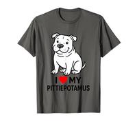 Adorable diseño de corazón Pitbull Love Camiseta