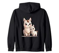Adorable diseño de Dibujos Animados de mamá y bebé Sudadera con Capucha