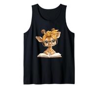 Adorable diseño de ratón de Biblioteca de Lectura de Jirafa Camiseta sin Mangas