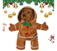 Adorable Dog Gingerbread Costume | Soft Christmas Pet Cosplay Hoodie | Stand-Up Gingerbread Man Outfit for Dogs, gatos, and Puppies | Festive Gingerbread Costume for Pets