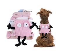 Adorable Dog Harness Backpack, Small Dog Walking Harness with Bag, Adjustable Travel Hiking Walking Harness Backpack for Small Medium Dogs, Walking Harness for Dogs with Storage