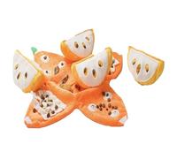 Adorable Dog Snuffle Mat, Compact Pet Sniffing Pad, Plush Interactive Squeaky Feeder Puzzle, Crumpled Paper Design for Large, Medium, Senior Breeds, Orange