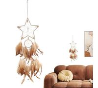 Adorable Dream Catchers, Car Hanging Dream Catcher, Crescent/star Feathers Dream Catcher for Car, Crescent Dream Catcher Decor, Wedding Dream Catcher Boho Ceiling Decor for Bedroom Decor