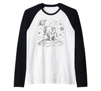 Adorable Elefante Luna Space Explorer Cosmic Doodle Camiseta Manga Raglan
