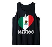 Adorable estampado de corazón con la bandera de «I Love Mexico Proud», orgullo mexicano Camiseta sin Mangas
