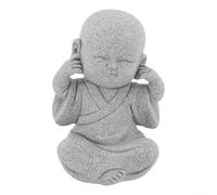 Adorable estatua de monje pequeño, complemento perfecto para tu colección de decoración del hogar (no escucha)