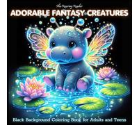 Adorable Fantasy Creatures Black Background Coloring Book for Adults and Teens: Whimsical Coloring Pages Featuring 50+ Unique Cute and Magical Fantasy ... (Magical Creatures and Fantasy Adventures)