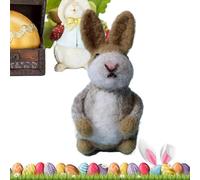 Adorable Felt Bunny, Easter Basket Stuffer, Handmade Crochet Animals, Cute Felted Rabbit Wearing Colorful Jacket Coats, Handmade Felt Rabbit, Easter Basket Stuffer, Animal Crafts for Home Decoration