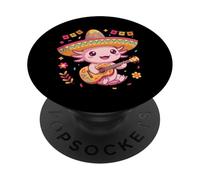 Adorable Fiesta de Mariachi Axolotl PopSockets PopGrip Adhesivo
