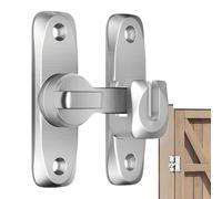 Adorable Flipping Latch, 3.11 Inches Heavy-Duty Aluminum Alloy Door Lock, Silver/Black 90°/180° Swing Latch for Gate, Barn, Garage, Fence, Shed and Cabinet