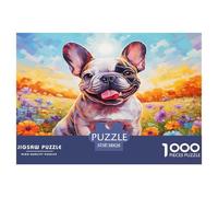 Adorable French TaureauChien Puzzle Juguete Educhativo Decoración del Hogar 1000 Piezas Lovely Animaux Rompecabezas Imposible Entretenimiento Creativo para Adultos 38x26cm/1000pcs