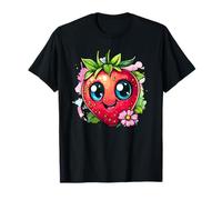 Adorable fresa kawaii con flor Camiseta