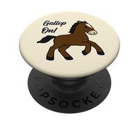 Adorable Galope en! Happy Foal Kawaii Brown Horse PopSockets PopGrip Adhesivo