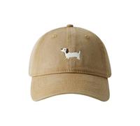 Adorable gorra de béisbol de algodón bordada con diseño de perro salchicha bordada, estilo casual deportivo, gorra de béisbol de algodón suave con bordado de cachorro