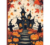 Adorable Halloween Notebook - 120 College Ruled Pages | 7.5x9.25 Inches | Pumpkin Patch Haunted House Composition Book Ideal for School and Creative Writing
