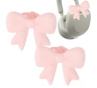 Adorable Headphone Accent - Silicone Bow Clip Set, Headset Ornament for Visual Appeal, Audio Gear Add-On, Headphone Decoration Pack with Raised 3D Detail, Earphone Charm Duo for Everyday Use
