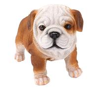 Adorable Inglés Bulldog Puppy Statue Escultura Realista para Jardín Doméstico, Figura de Bulldog Resistente a la Intemperie para Decoración del Patio