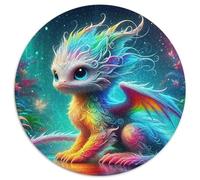 Adorable Joven Dragón 1000 Piezas Puzzles mitología Circular Puzzle para Niños Y Niñas Regalos Originales Juegos De Puzzle para Aliviar El Estrés 1000pcs (67.5x67.5cm)