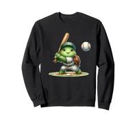 Adorable Jugador de béisbol Tortuga golpeando Pelota Sudadera