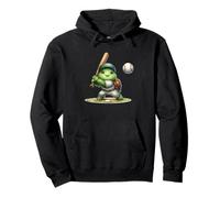 Adorable Jugador de béisbol Tortuga golpeando Pelota Sudadera con Capucha