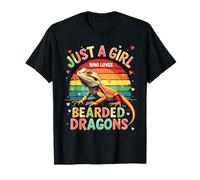 Adorable Just A Girl Who Loves Bearded Dragons Divertido Colorido Camiseta