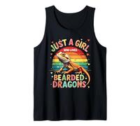 Adorable Just A Girl Who Loves Bearded Dragons Divertido Colorido Camiseta sin Mangas