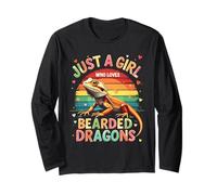 Adorable Just A Girl Who Loves Bearded Dragons Divertido Colorido Manga Larga